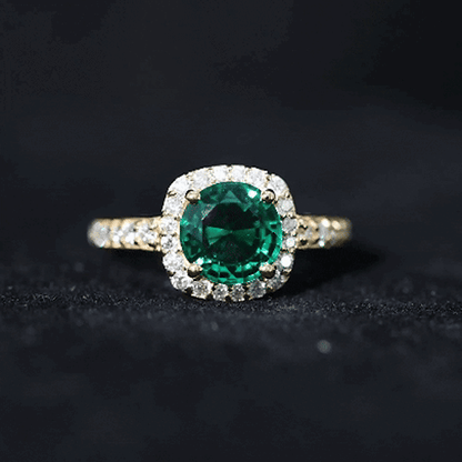 Certified Lab Grown Emerald Diamond Vintage Looking Engagement Ring