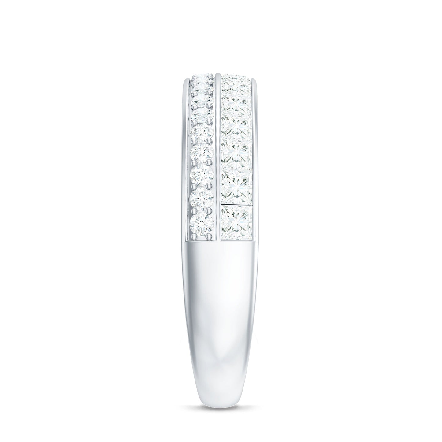 Certified Real Diamond Half Eternity Wedding Band