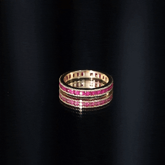 Natural Ruby Eternity Ring for Anniversary