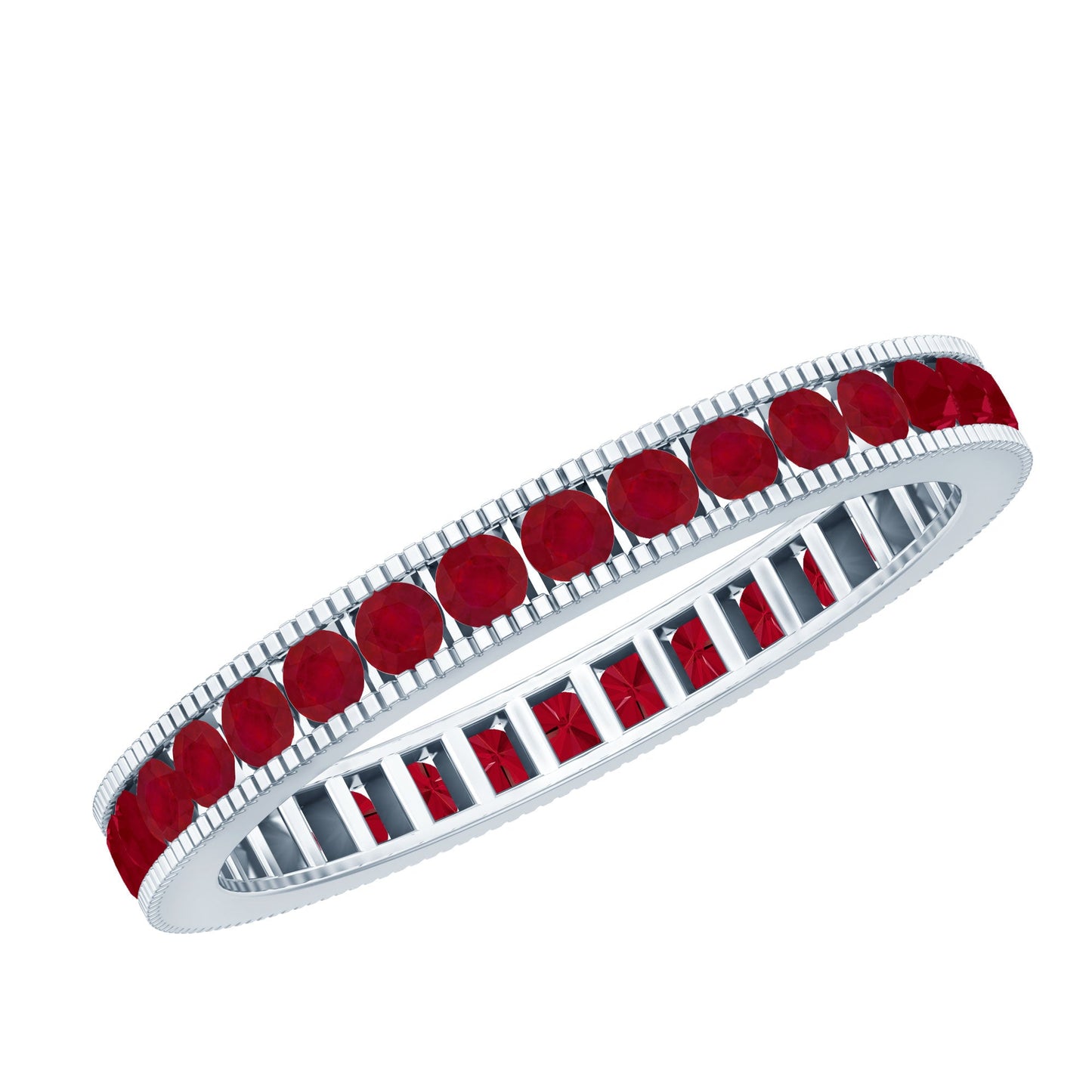 Natural Ruby Eternity Ring for Anniversary