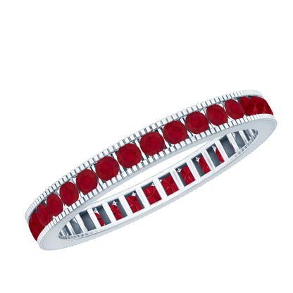 Natural Ruby Eternity Ring for Anniversary