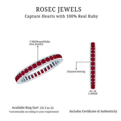 Natural Ruby Eternity Ring for Anniversary