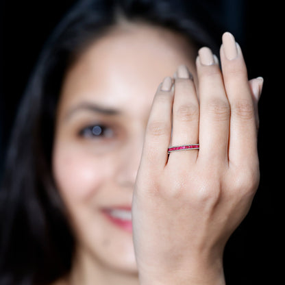 Natural Ruby Eternity Ring for Anniversary