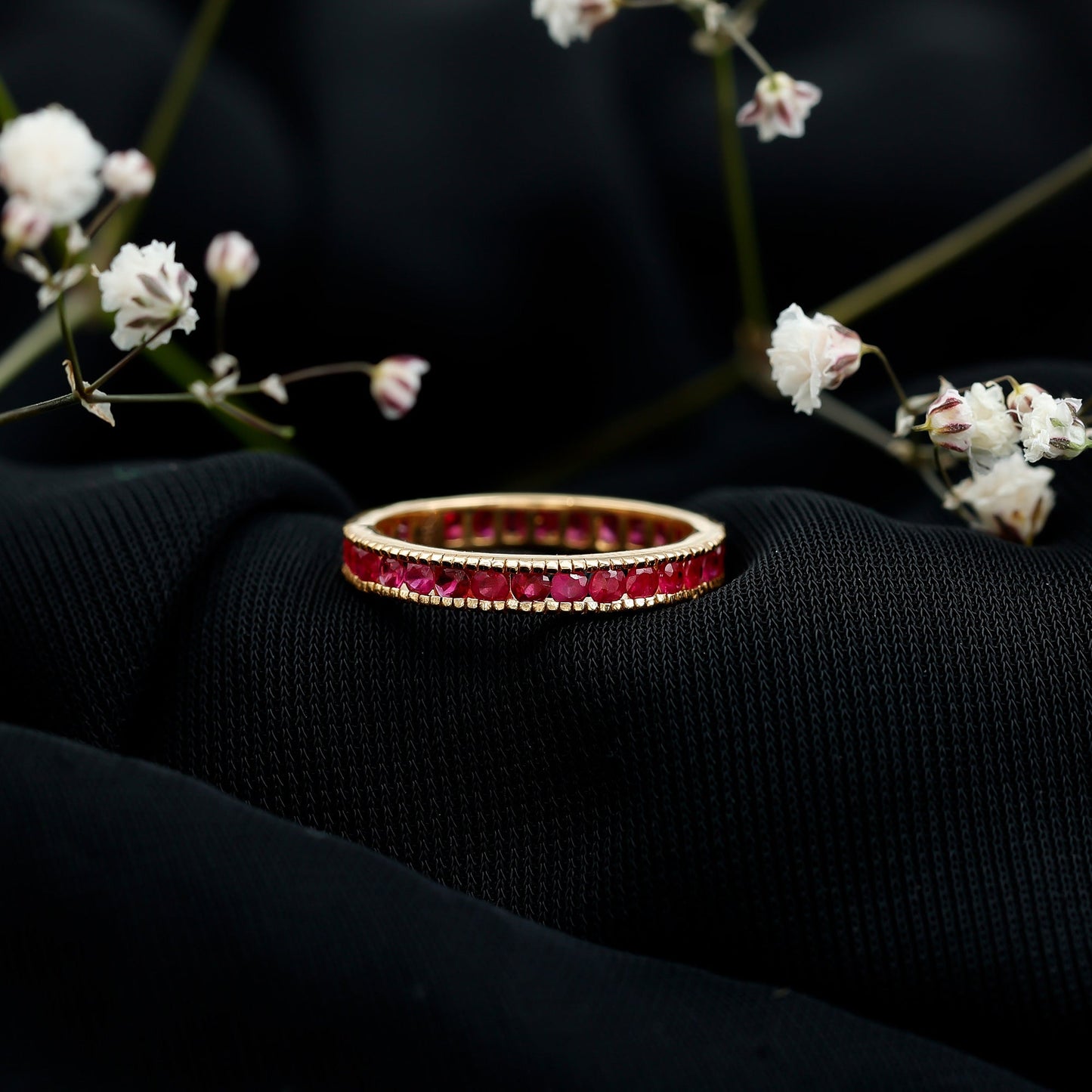 Natural Ruby Eternity Ring for Anniversary