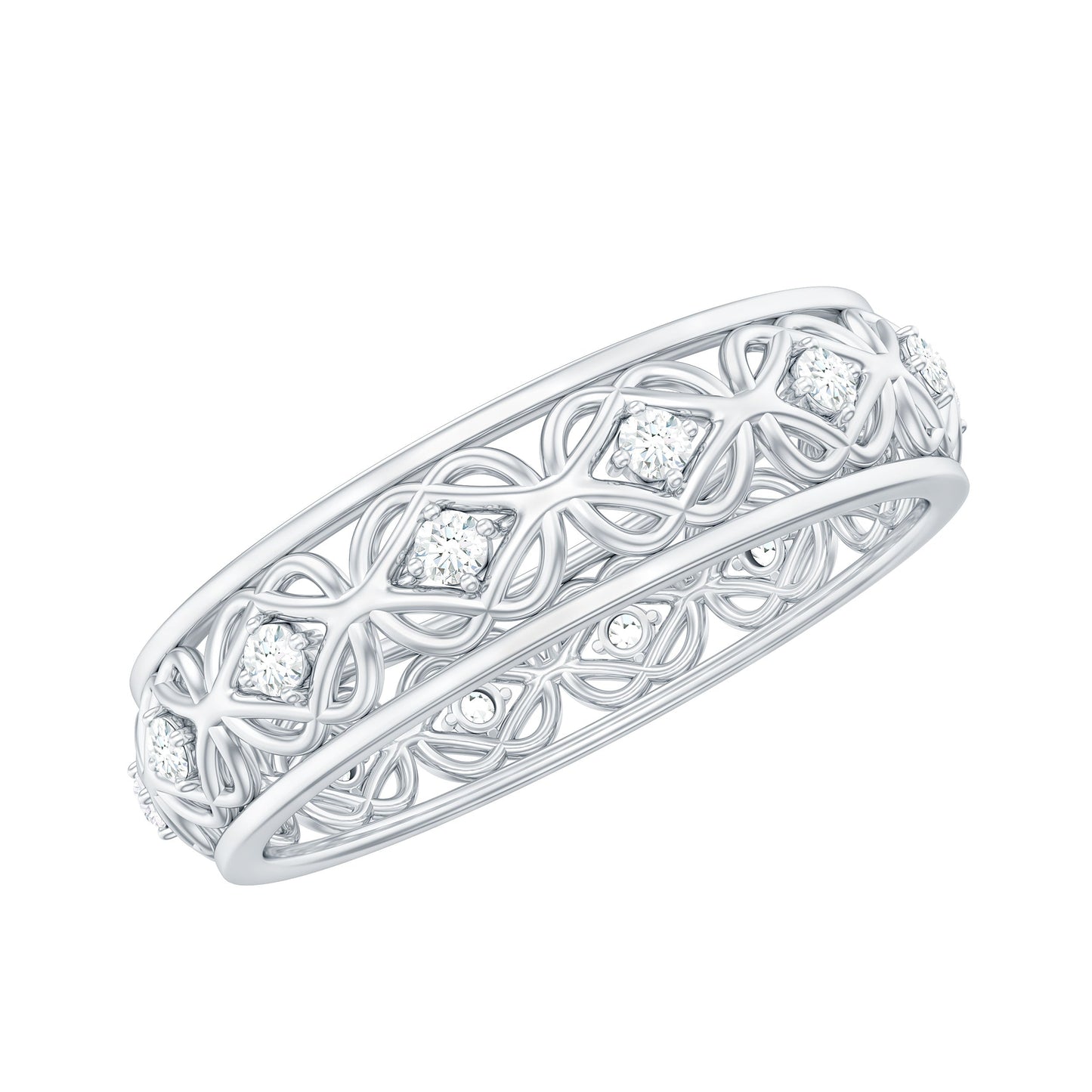 Moissanite Celtic Knot Wedding Band Ring