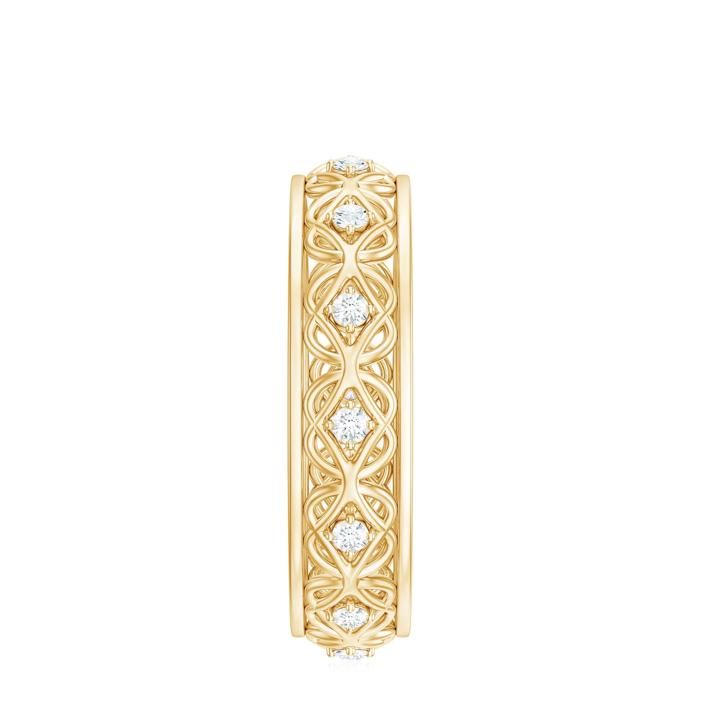 Moissanite Celtic Knot Wedding Band Ring