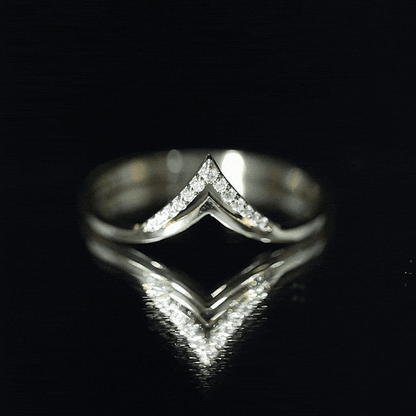 Certified Moissanite Chevron Enhancer Ring