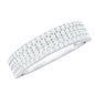 Thick Moissanite Half Eternity Wedding Band