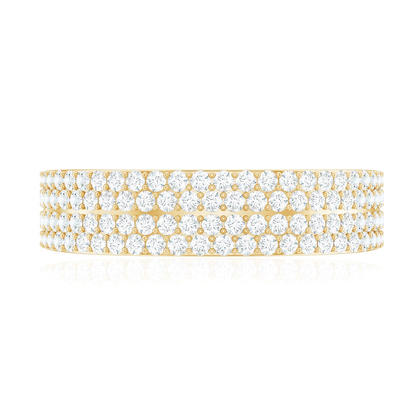 Thick Moissanite Half Eternity Wedding Band