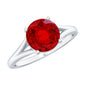 2.3 Carat Round Lab Grown Ruby Solitaire Engagement Ring in Split Shank