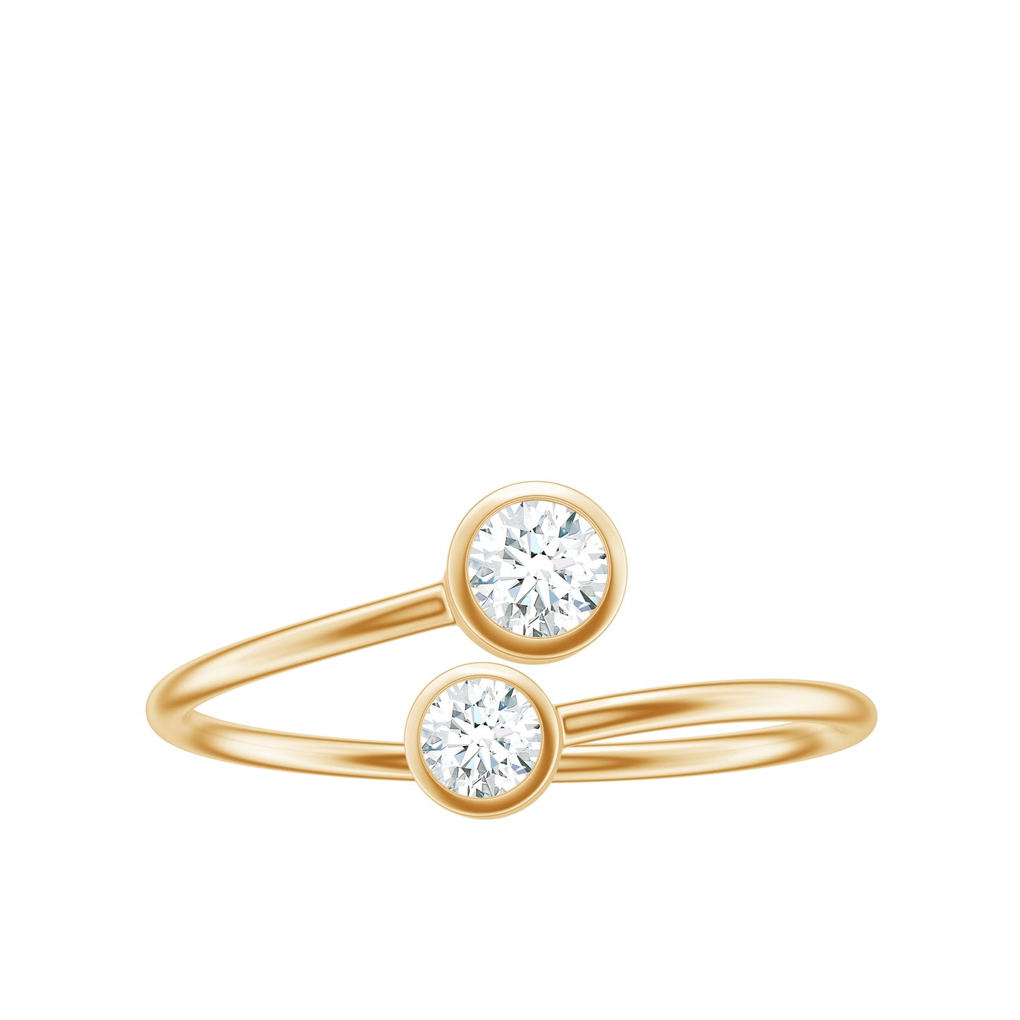 Bezel Set Diamond Toi Et Moi Ring for Promise