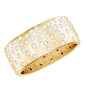 Certified Moissanite Wide Wedding Band in Flush Setting