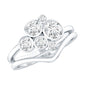 Round Moissanite Cluster Bridal Ring Set for Women