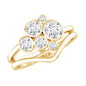 Round Moissanite Cluster Bridal Ring Set for Women