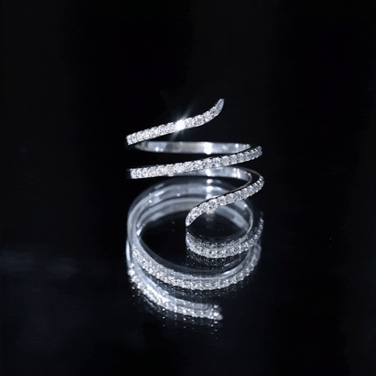 Certified Diamond Spiral Ring For Women