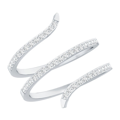 Certified Diamond Spiral Ring For Women