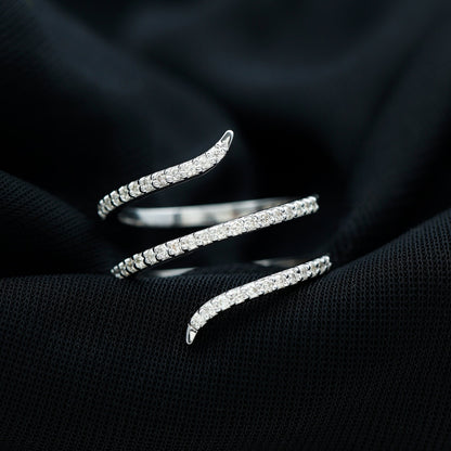 Certified Diamond Spiral Ring For Women