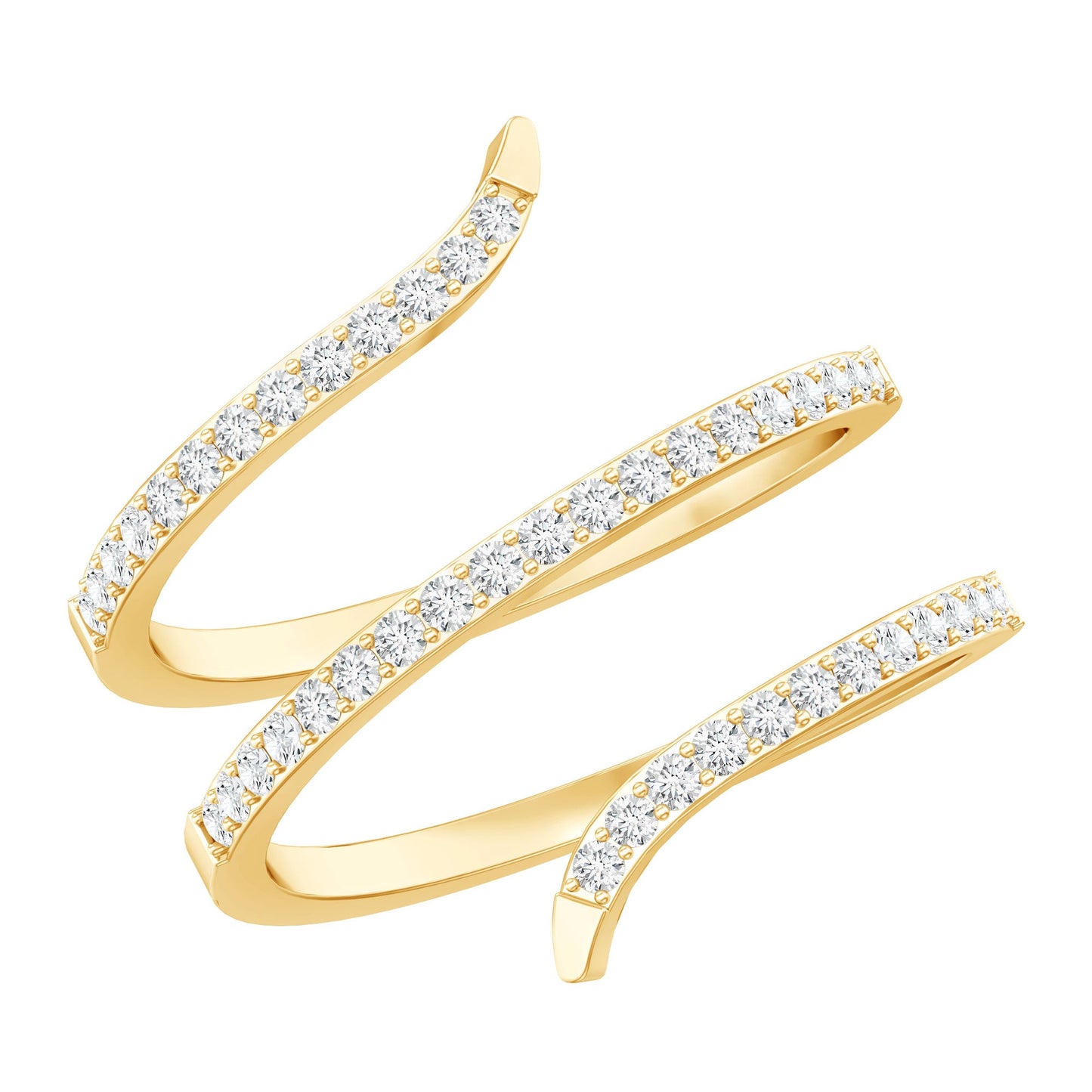 Certified Diamond Spiral Ring For Women