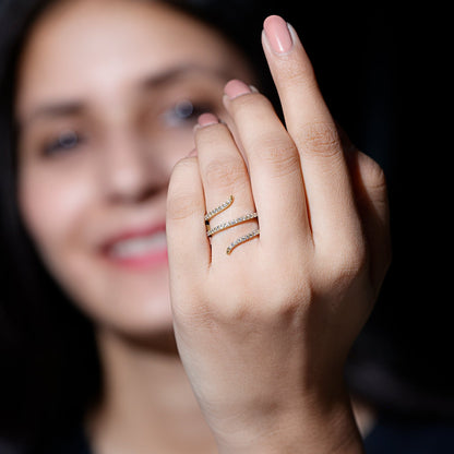 Certified Diamond Spiral Ring For Women