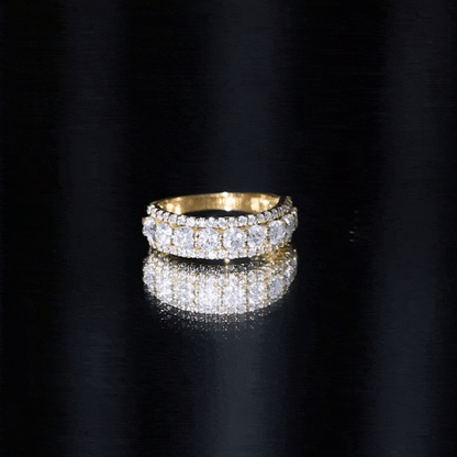 Round Shape Moissanite Half Eternity Wedding Band