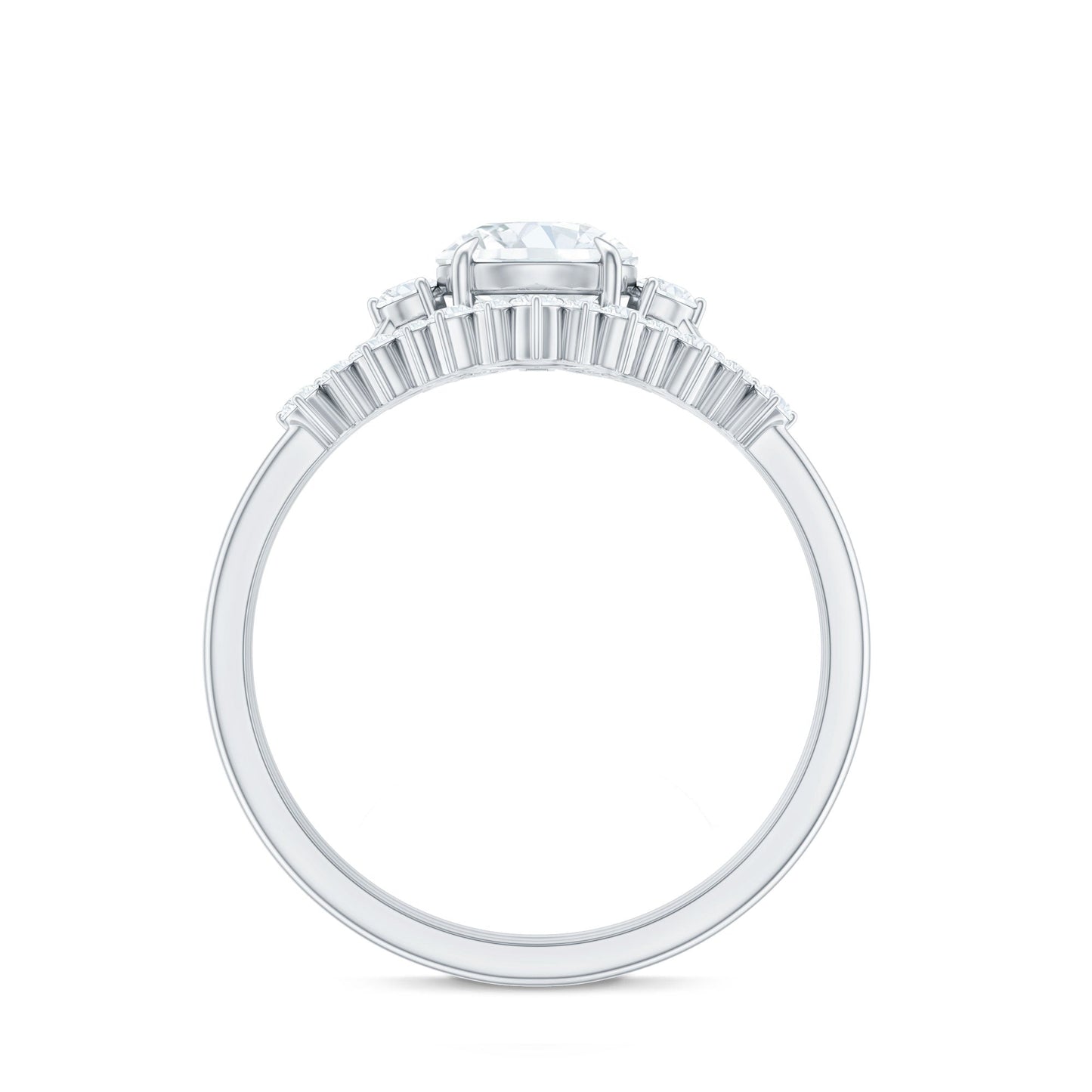 0.9 Carat Vintage Inspired Moissanite 3 Piece Wedding Ring Sets
