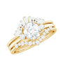 0.9 Carat Vintage Inspired Moissanite 3 Piece Wedding Ring Sets