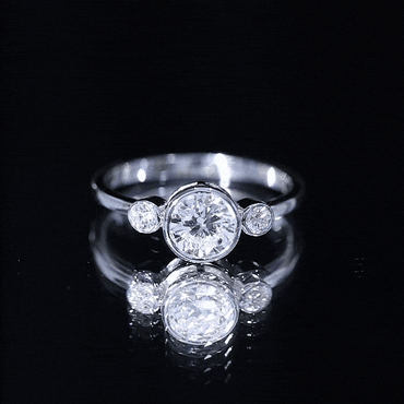 Bezel Set Moissanite Solitaire Engagement Ring