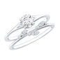 Certified Round Moissanite Modern Wedding Ring Set