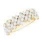 Certified Baguette and Round Moissanite Half Eternity Wedding Band