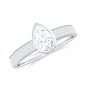 Pear Cut Moissanite Bezel Set Engagement Ring With Side Stones