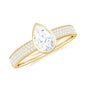 Pear Cut Moissanite Bezel Set Engagement Ring With Side Stones