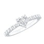 Certified 5 MM Moissanite Heart Engagement Ring with Side Stones