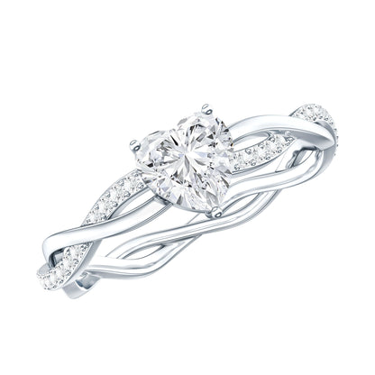 Heart Shape Moissanite Solitaire Promise Ring