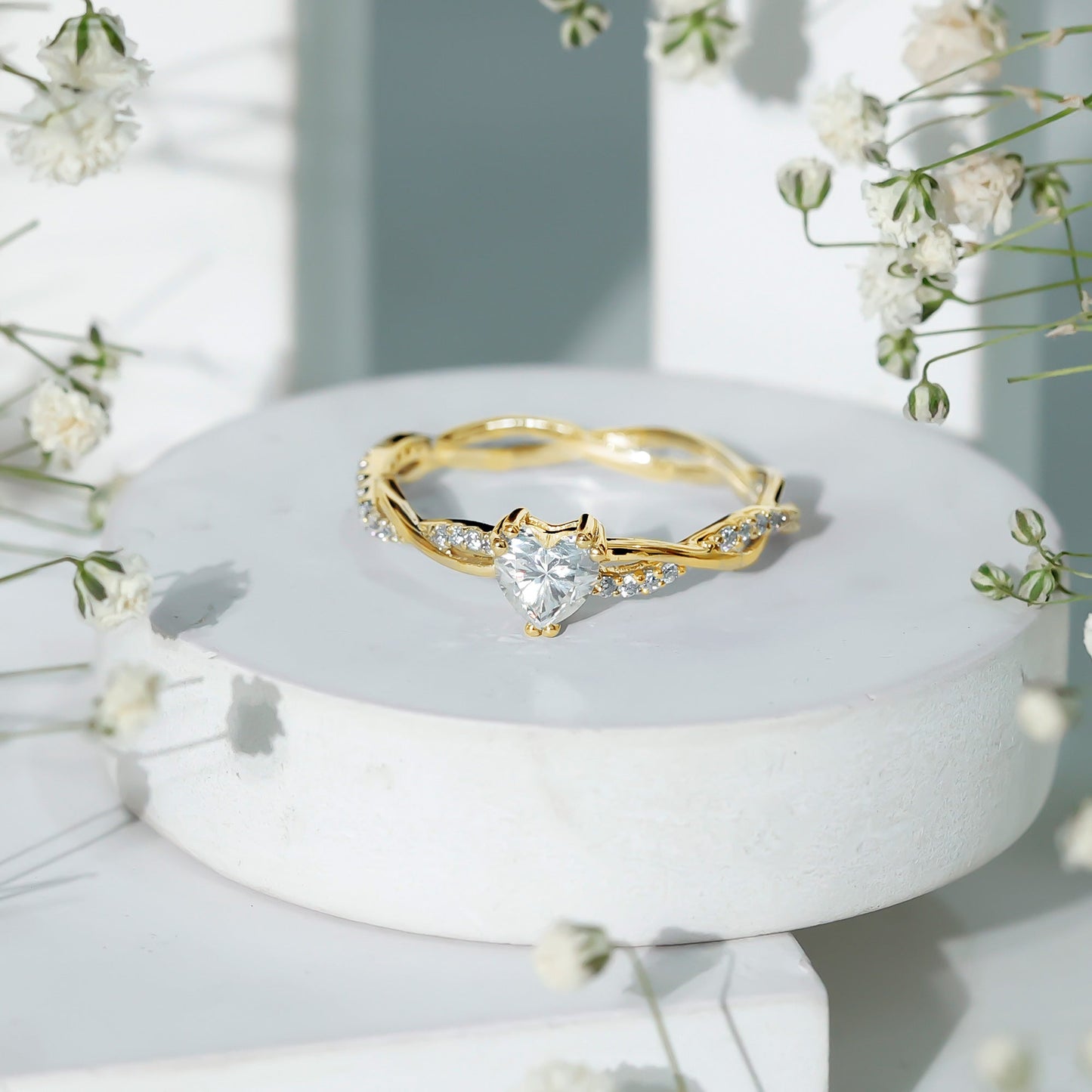 Heart Shape Moissanite Solitaire Promise Ring