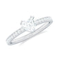 Solitaire Moissanite Heart Promise Ring with Side Stones