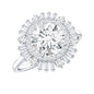 Certified Moissanite Double Halo Engagement Ring for Women