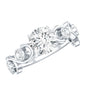 Certified Moissanite Engagement Ring with Ivy Scroll Shank