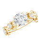 Certified Moissanite Engagement Ring with Ivy Scroll Shank