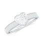 Bezel Set Moissanite Heart Shaped Engagement Ring with Side Stones