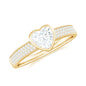 Bezel Set Moissanite Heart Shaped Engagement Ring with Side Stones