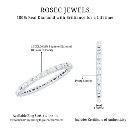 Real Baguette and Round Diamond Full Eternity Ring