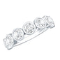 Round Moissanite Half Eternity Ring in Bezel Setting