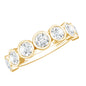 Round Moissanite Half Eternity Ring in Bezel Setting