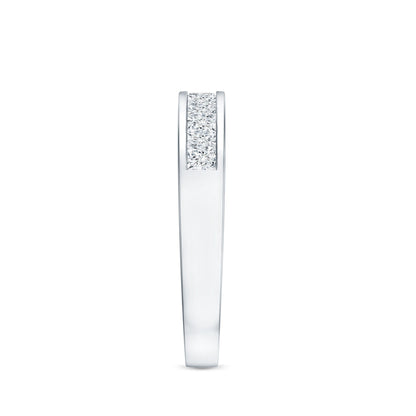 Channel Set Diamond Half Eternity Band Ring