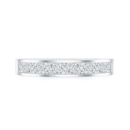 Channel Set Diamond Half Eternity Band Ring