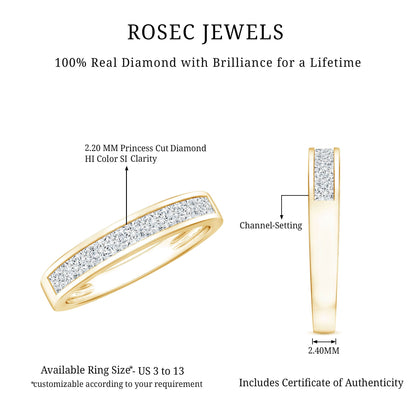 Channel Set Diamond Half Eternity Band Ring