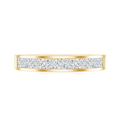 Channel Set Diamond Half Eternity Band Ring