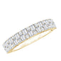 Baguette and Round Certified Moissanite Half Eternity Band Ring