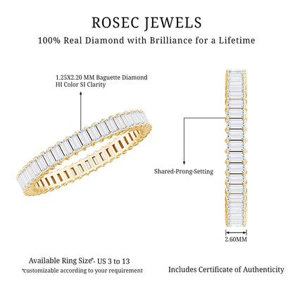 Baguette Cut Diamond Eternity Wedding Band Ring