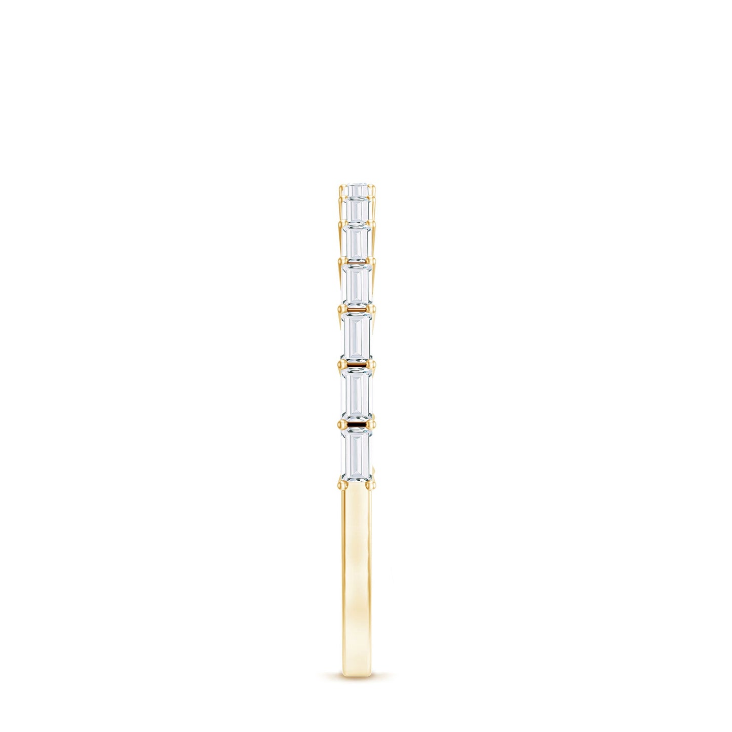 Baguette Cut Diamond Stackable Ring in Shared Prong Setting